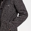 Manteau droit long &agrave; capuche noir femme