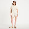 Chemise col classique manches courtes ecru femme