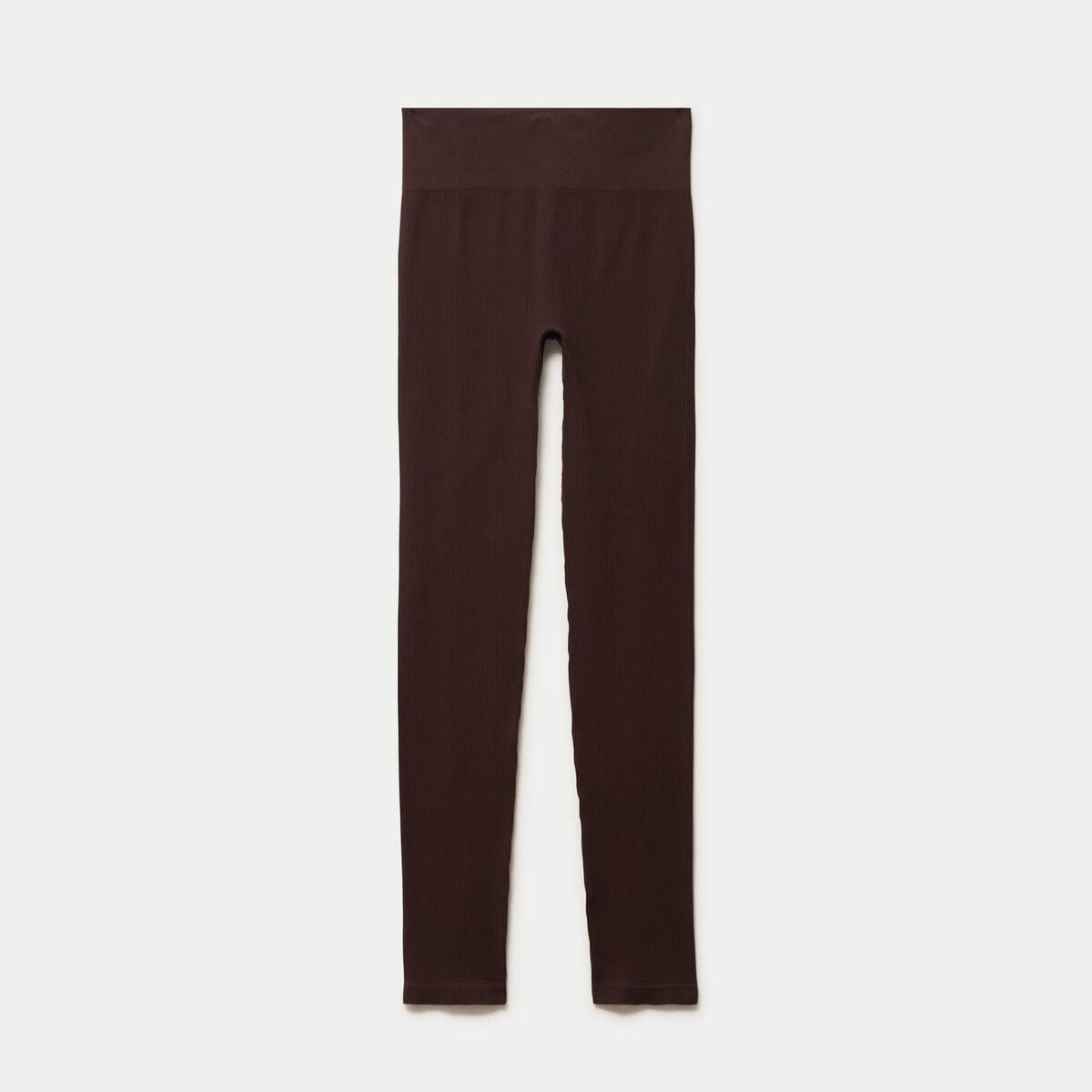Leggings taille haute sans couture marron fonc&eacute; femme