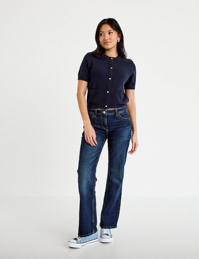 Jean bootcut taille basse denim stone femme