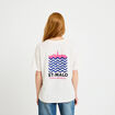 T-shirt col rond manches courtes ecru femme