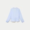 Blouse ample manches longues col v beige femme