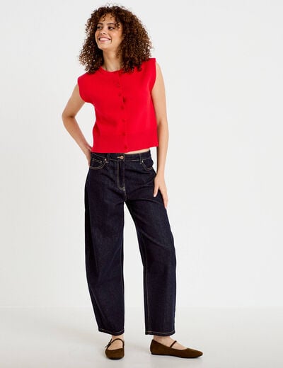 Gilet sans manches rouge femme