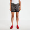 Short mom taille haute en jean denim noir femme