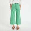 Jean wide leg cropped taille haute vert femme