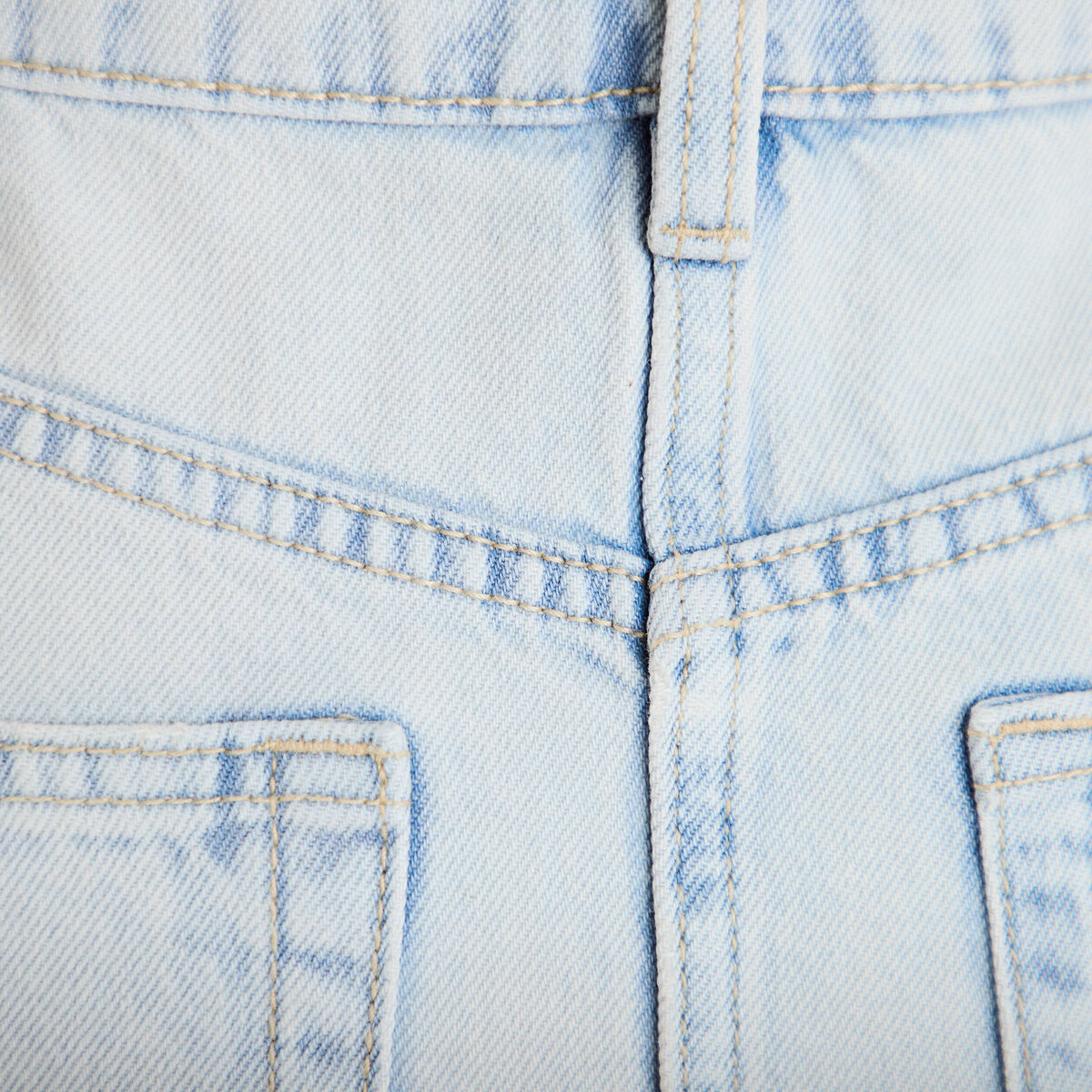 Jupe droite midi en jean 5 poches denim bleach femme