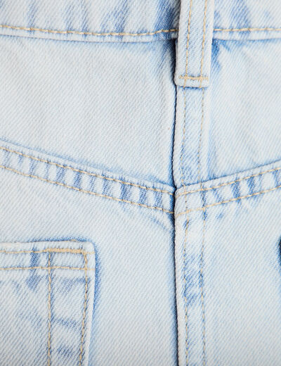 Jupe droite midi en jean 5 poches denim bleach femme