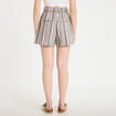 Short regular contenant du lin blanc femme
