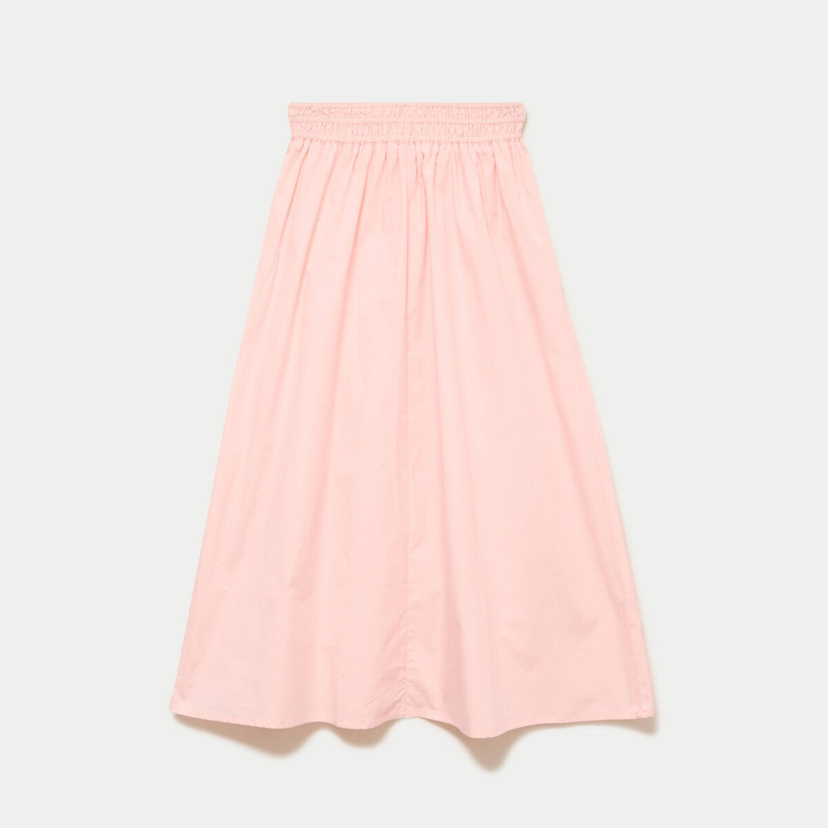 Jupe longue &eacute;vas&eacute;e taille haute rose femme