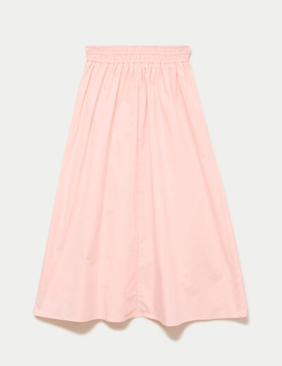 Jupe longue &eacute;vas&eacute;e taille haute rose femme