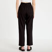 Pantalon large 7/8&egrave;me taille haute noir femme