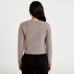 Gilet boutonn&eacute; manches longues taupe femme