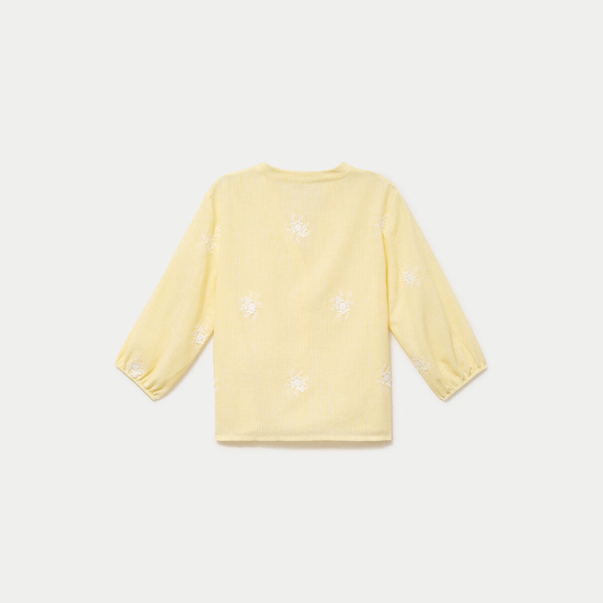 Blouse col tunisien jaune femme
