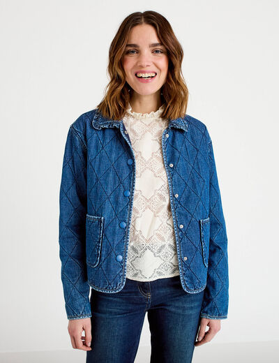 Veste en jean manches longues denim stone femme