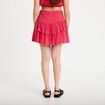 Jupe courte &eacute;vas&eacute;e rose framboise femme