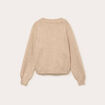 Pull col v manches longues beige femme