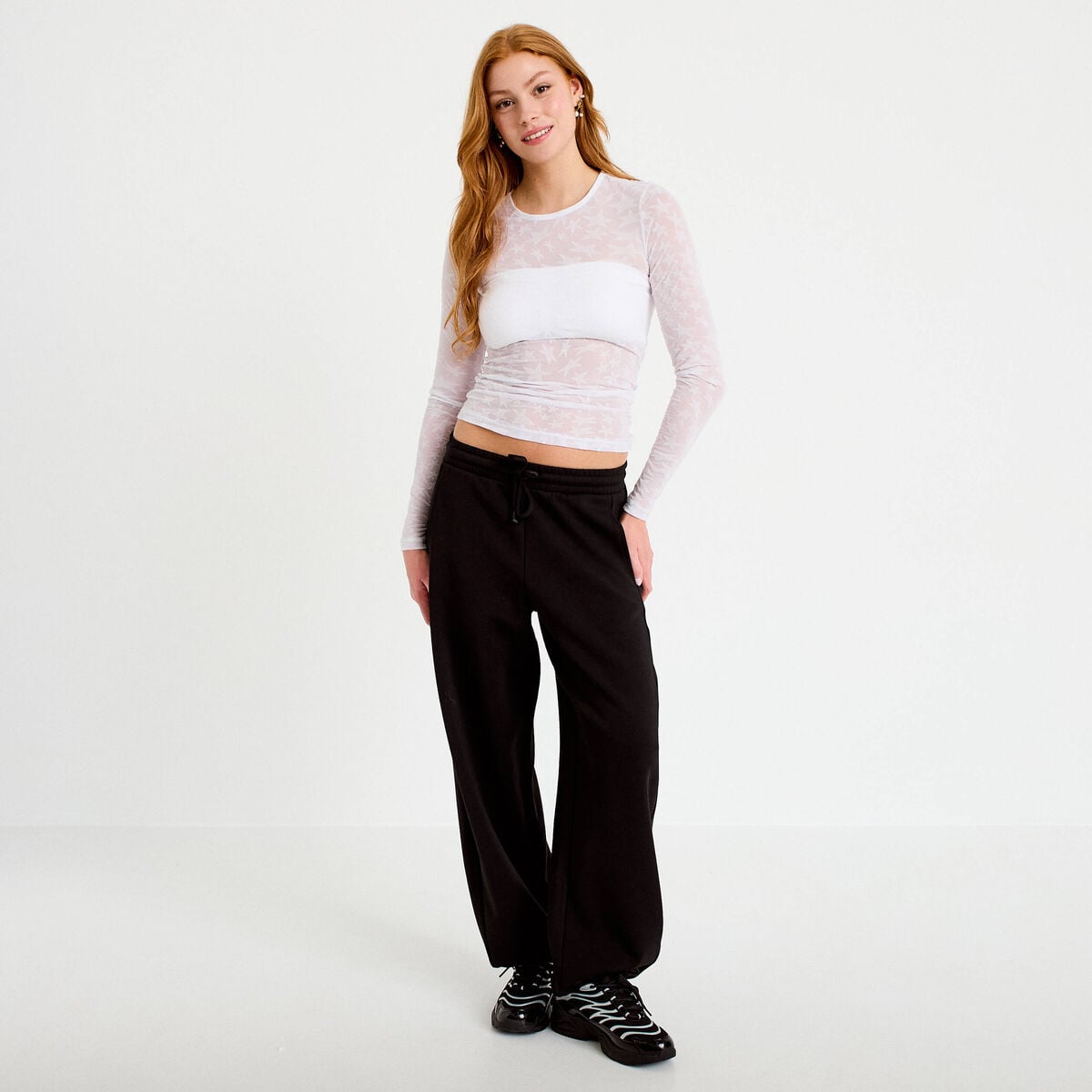 Jogging coupe jegging taille standard noir femme