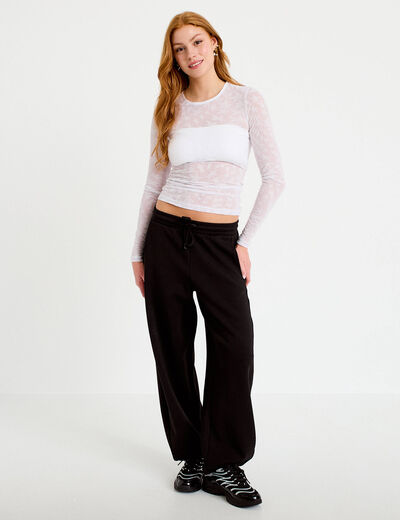 Jogging coupe jegging taille standard noir femme