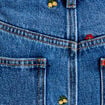 Jean avec broderie bleu femme