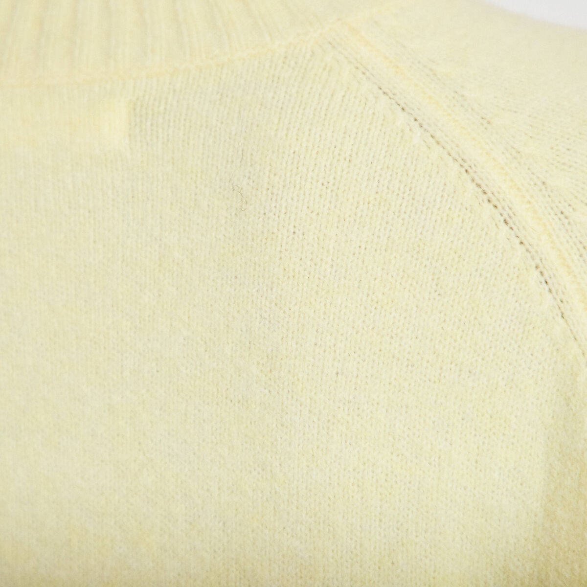 Pull col montant manches longues jaune clair femme