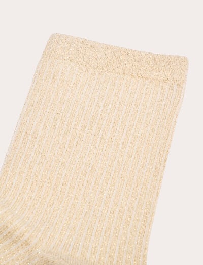 Chaussettes fils m&eacute;tallis&eacute;s couleur or femme