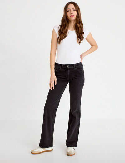 Jean bootcut taille basse denim snow noir femme