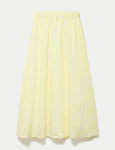 Jupon &eacute;vas&eacute; longueur 3/4 jaune femme