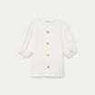 Blouse droite manches courtes ecru femme