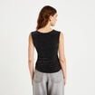 Top ajust&eacute; col rond manches courtes noir femme