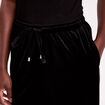 Pantalon large en velours noir femme