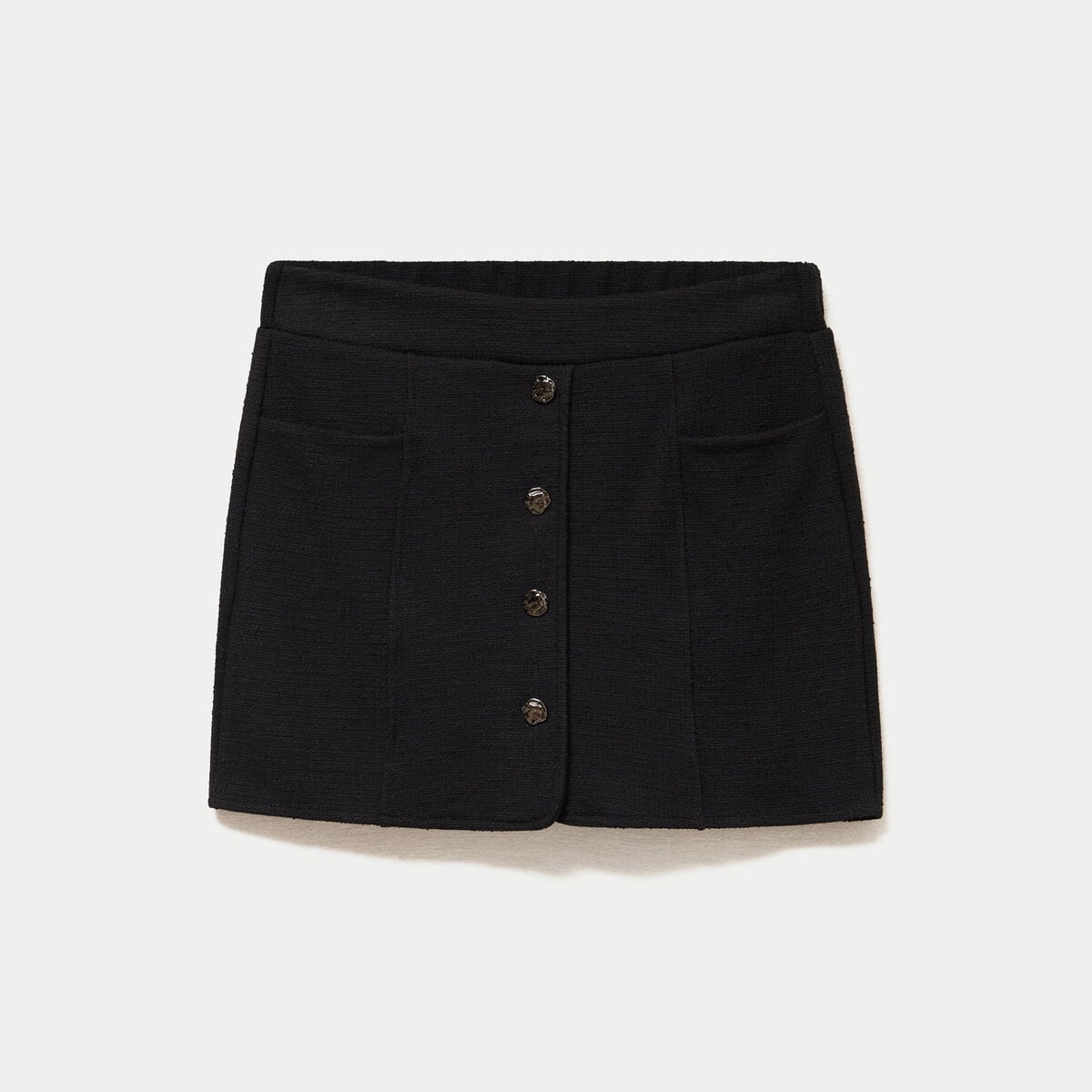 Jupe-short courte en maille noir femme