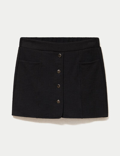 Jupe-short courte en maille noir femme