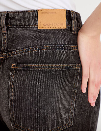 Jeans baggy taille basse denim snow noir femme