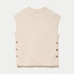 Pull sans manches ecru femme