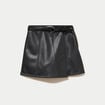 Jupe-short courte en similicuir noir femme