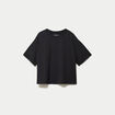 T-shirt col rond manches courtes noir femme