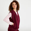 Gilet sans manches effet polaire bordeaux femme