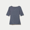 T-shirt ajust&eacute; manches courtes gris femme