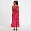 Robe longue &eacute;vas&eacute;e effet satin&eacute;e rose femme