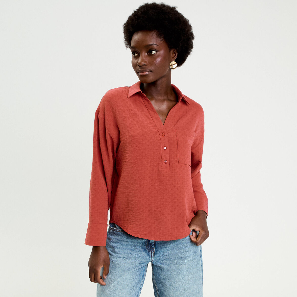 Vareuse manches longues vieux rose femme