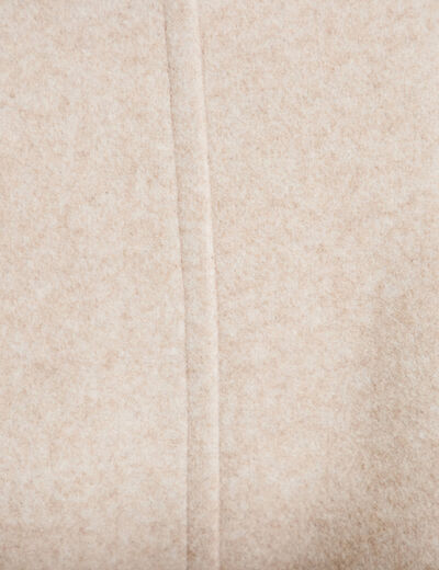 Caban court col montant beige femme