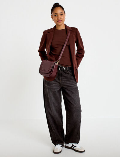 T-shirt manches courtes marron femme