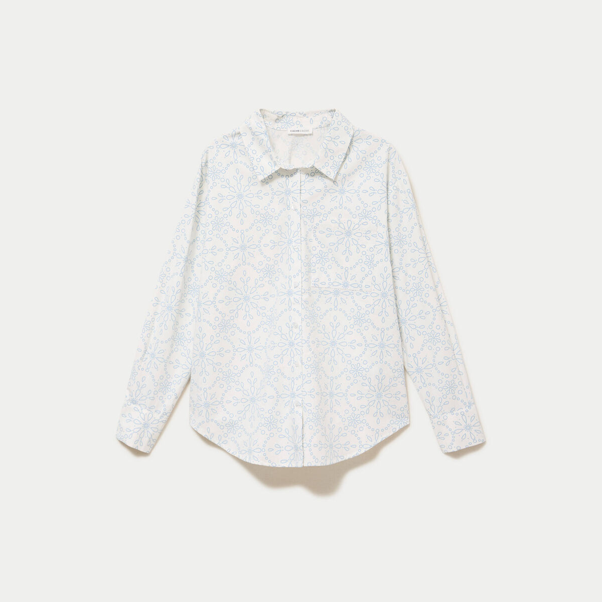 Chemise col classique manches longues ecru femme