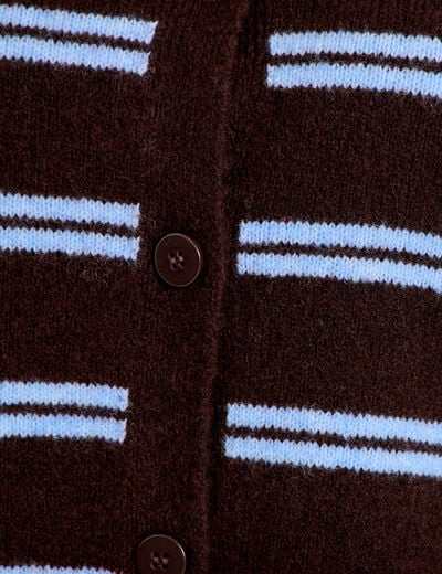 Gilet manches longues marron fonc&eacute; femme