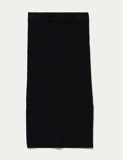Jupe ajust&eacute;e longueur 3/4 noir femme