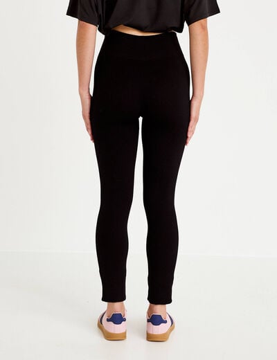 Leggings taille haute sans couture noir femme