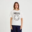 T-shirt oversize manches courtes ecru femme