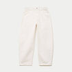 Jean barrel cropped taille standard denim blanc femme