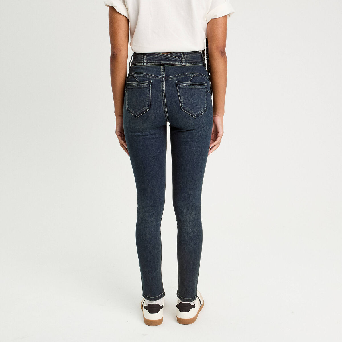 Jeans slim push-up denim blue black femme