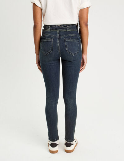 Jeans slim push-up denim blue black femme